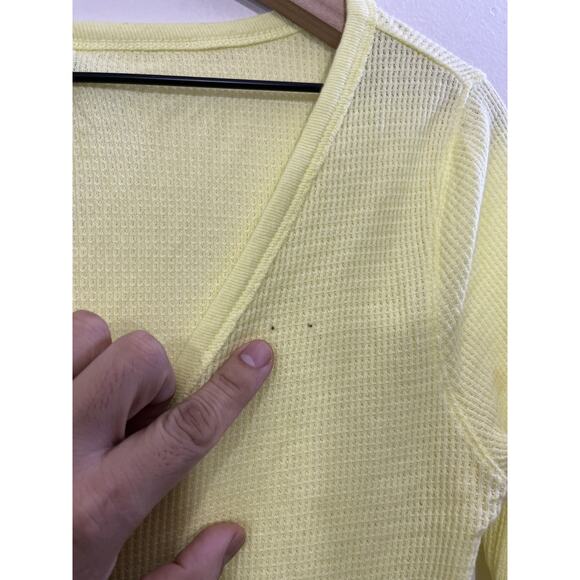 Vtg Y2K 90s Bella Minimalist Baby Cardigan S Academia Parisian Butter Yellow - Picture 6 of 16